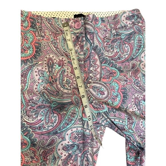 Talbots Perfect Crop in Polished Paisley Lavendar, Coral, Teal, Black Size 8P - Picture 8 of 9